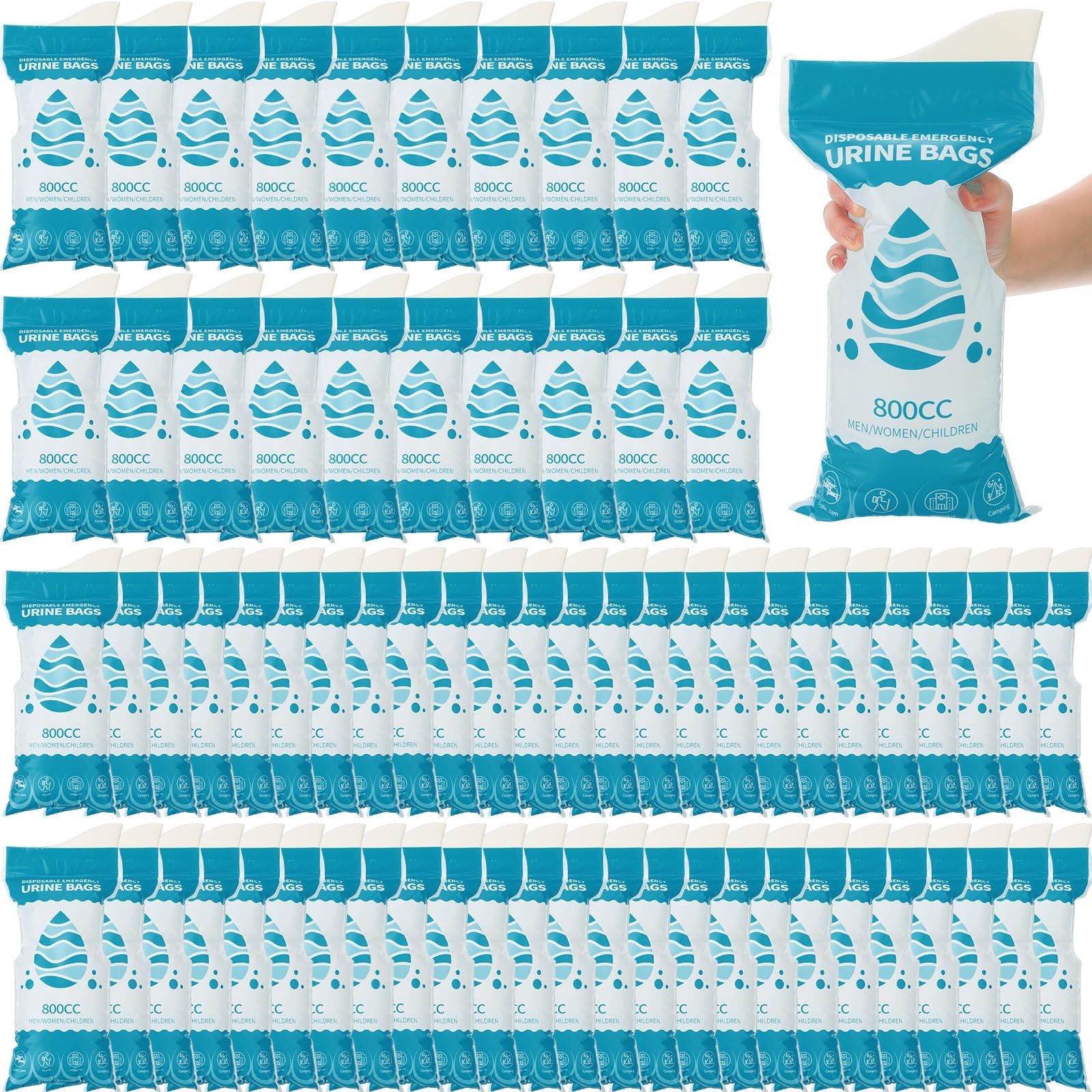 Nuogo 100 Pcs Disposable Urine Bag 800cc Portable Emergency Pee Bags for Men …