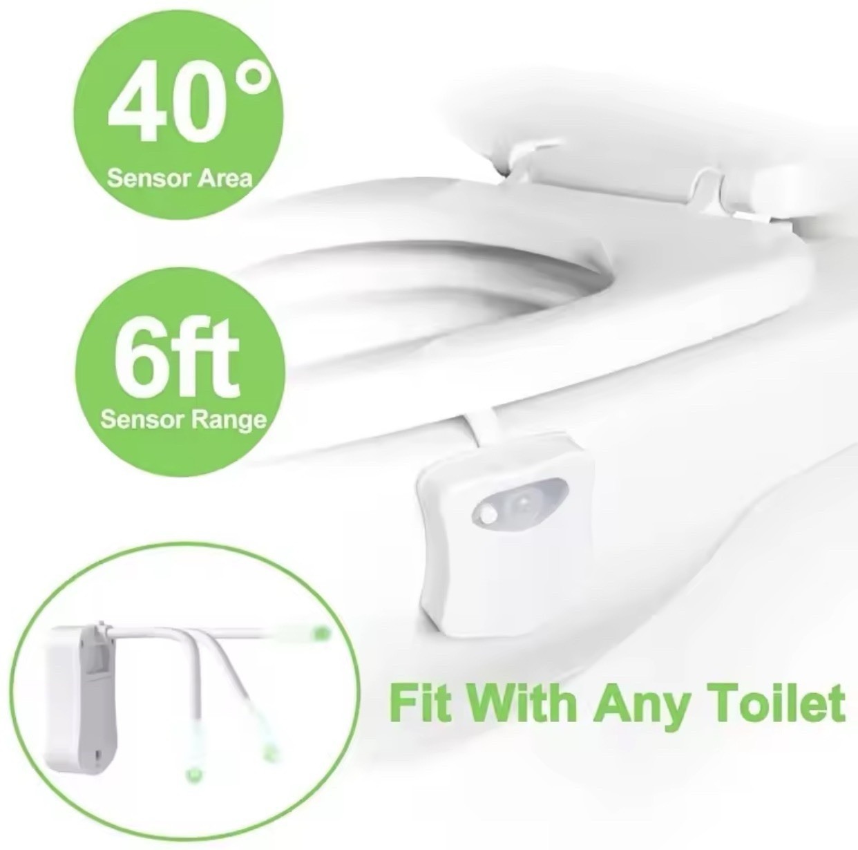 Zk30 Smart PIR Motion Sensor Toilet Seat Night Light 8/16 Colors Waterproof