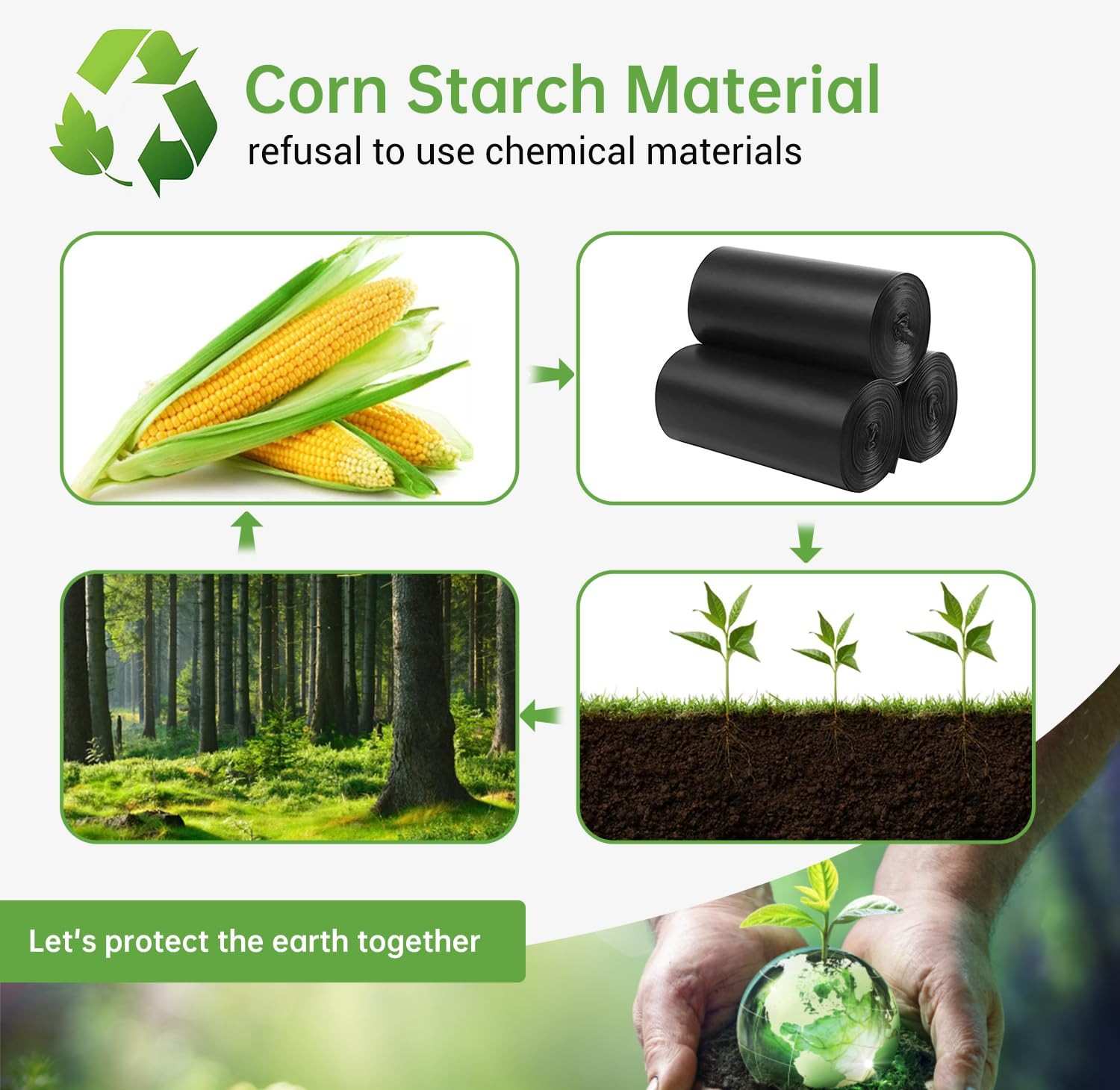 50 portable toilet bags for camping, 8 Gallon 1.3 Mil Thickened Compostable T…