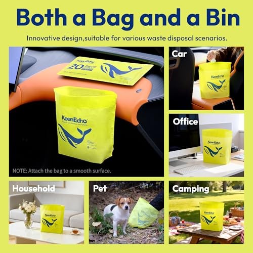 Disposable Car Garbage Bin Bags, 60 pcs, Yellow, Yellow 60 Count (Pack of 3)