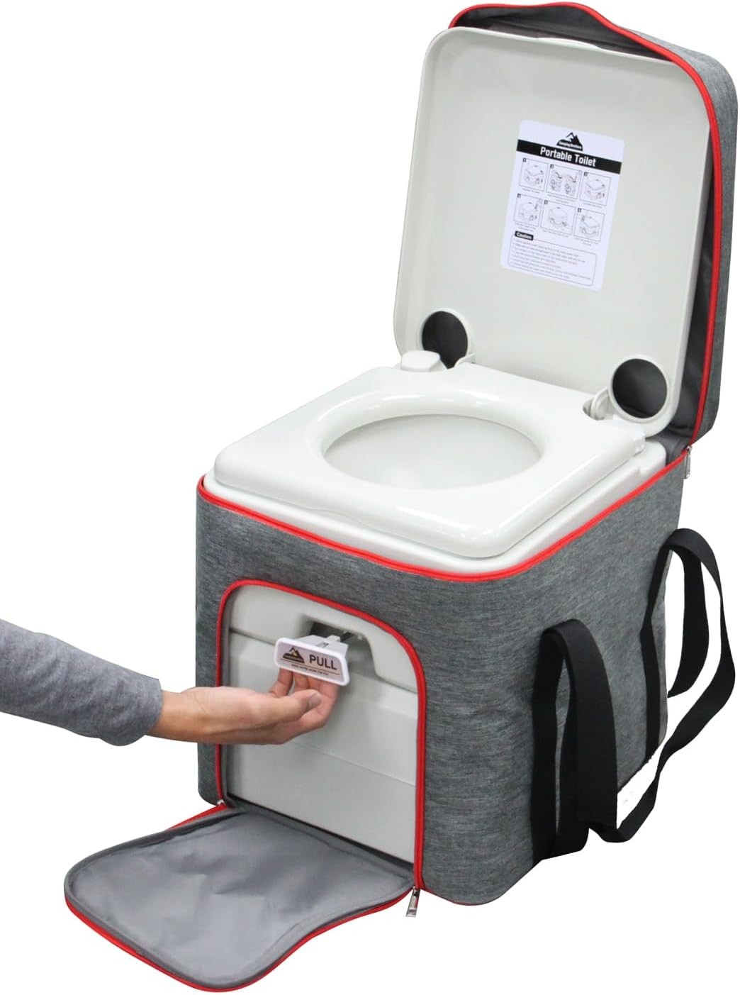 5.3 Gallon Portable Camping Toilet – 286 LBS Capacity, Carry Bag Included