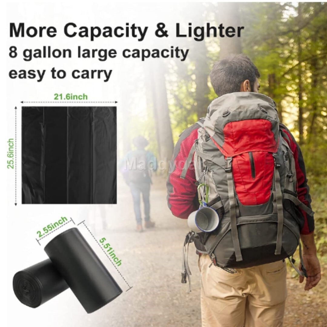 80 Portable Camping Toilet Bags, 8 Gallon Thickened Biodegradable Toilet Waste B