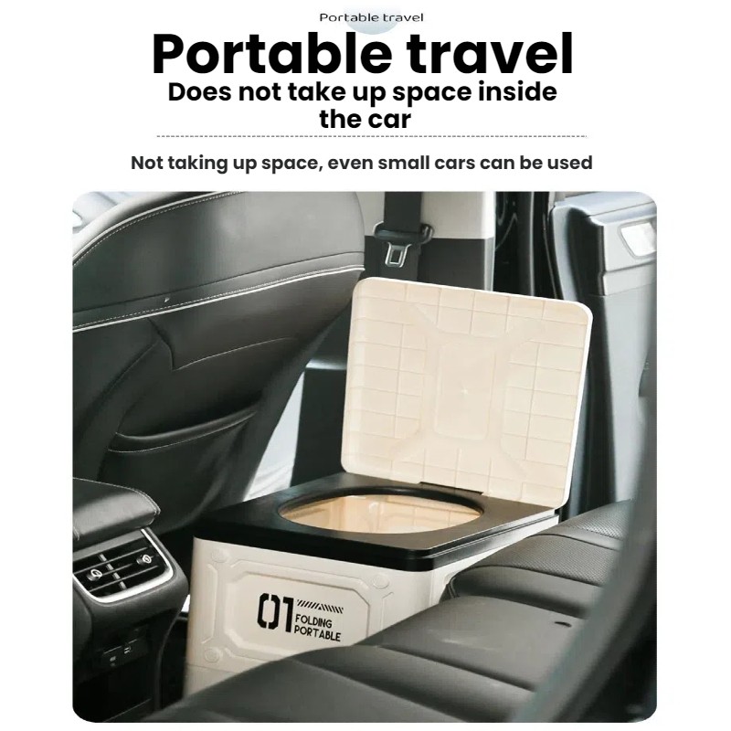 Car Portable Toilet SUV Foldable Potty Self Drive Travel Camping Emergency Loo