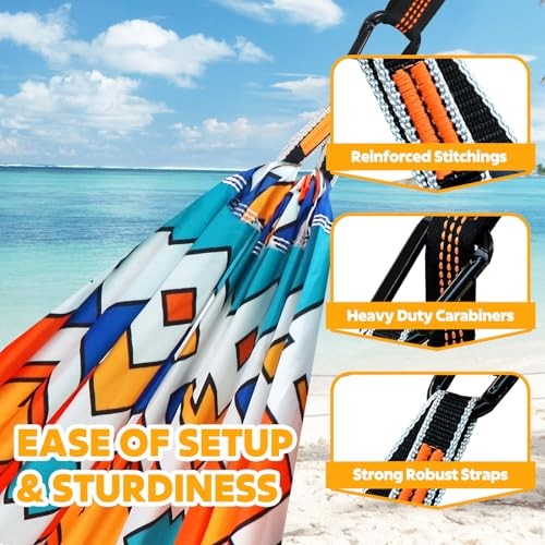 NATUREFUN Ultra-Light Travel Camping Hammock | 275x140cm Colorful Geometry