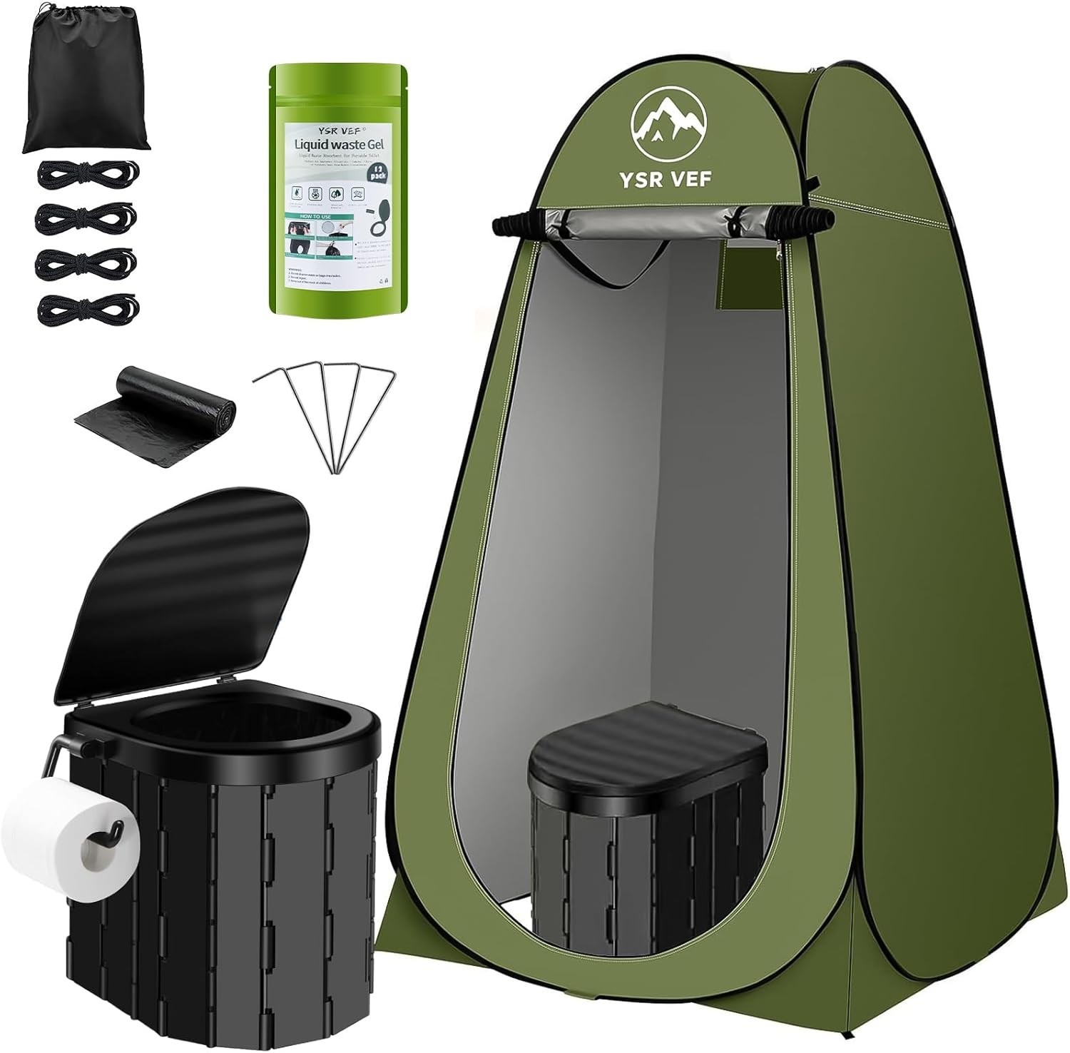 Waterproof Portable Toilet Kit with Privacy Tent – Ideal for Outdoor Adventures