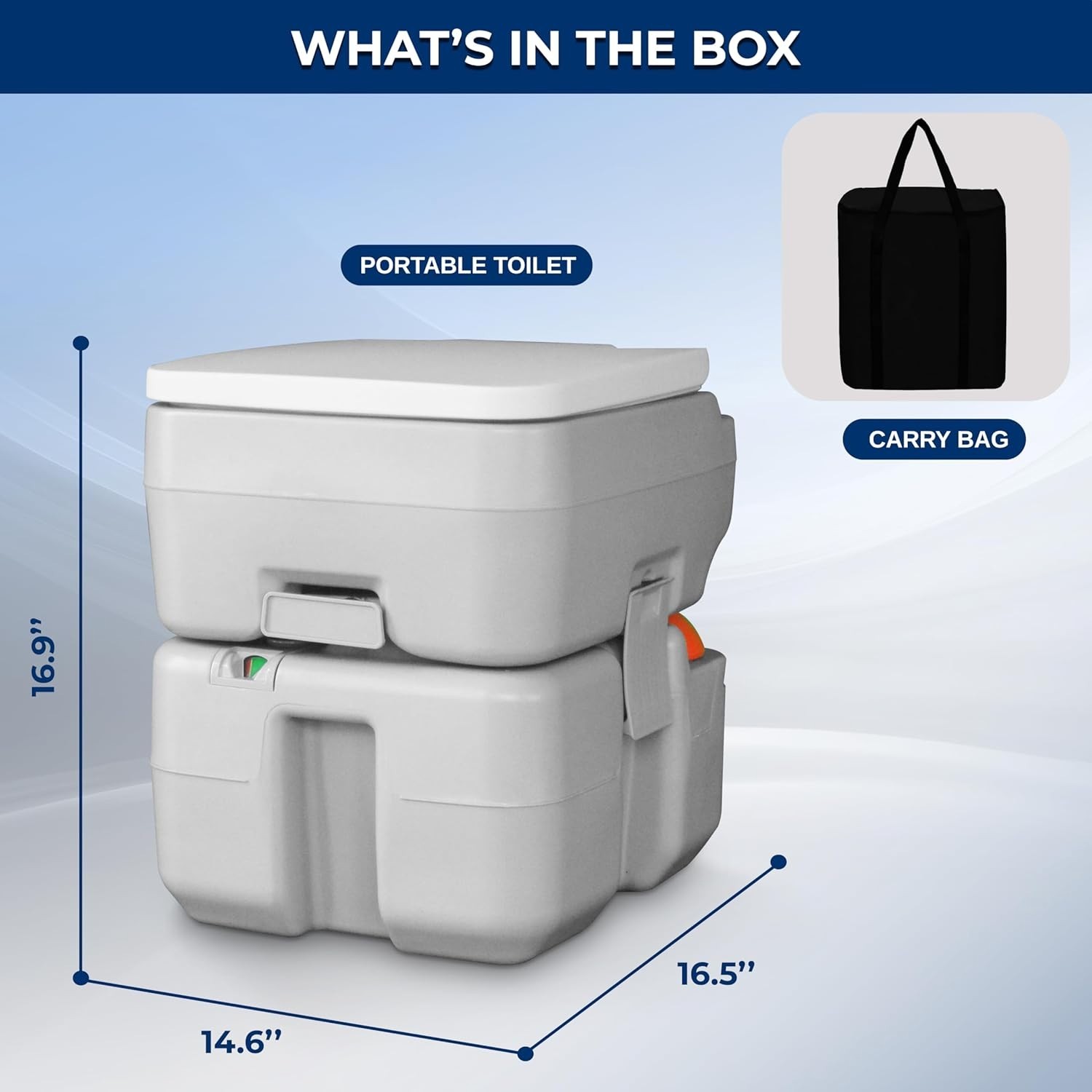 5.2-Gallon Flushable Camping Toilet with Carry Bag – Ideal for Boating & Hiking