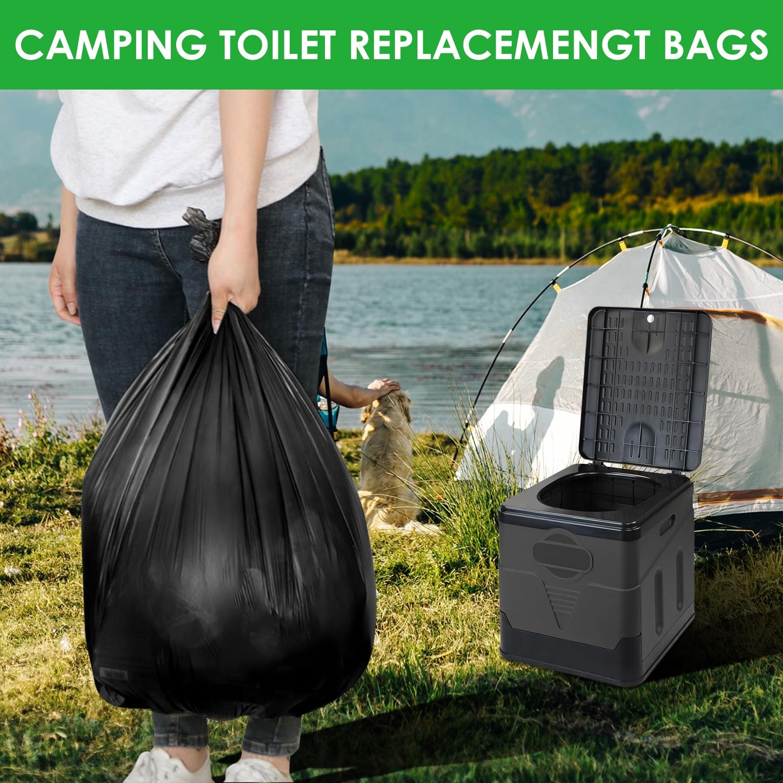 120 Pack Toiletry Bags Black, 30L Biodegradable Toilet Bags, …