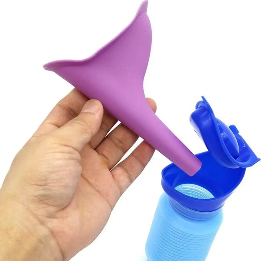 1set Portable Car Urinal Bottle Reusable Camping Emergency Toilet Kit – NEW