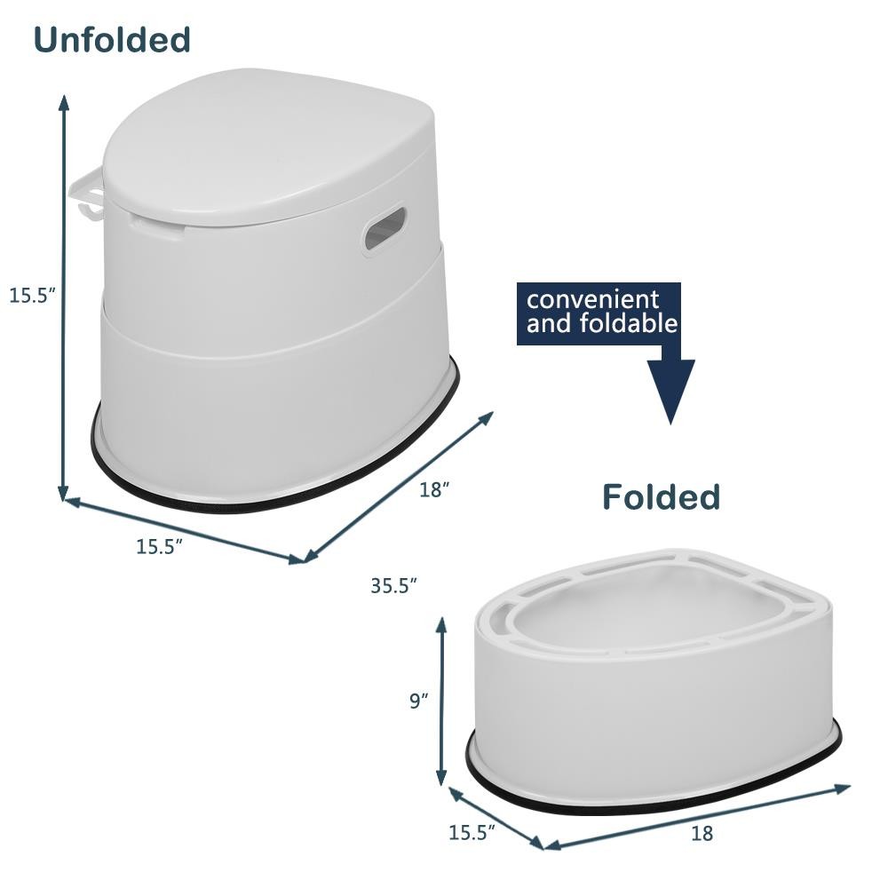 Portable Toilet 5L Travel Camping Outdoor Indoor Commode Potty PP White