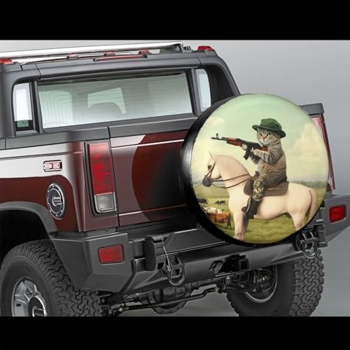 Spare Tire Cover for Rv SUV Trailer Truck 15 inch Funny Cat Hunting