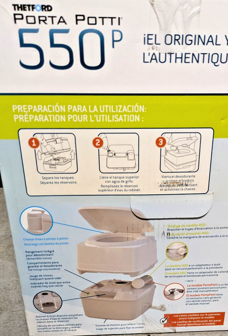 Thetford Porta Potti 5.5 gal Portable Toilet 550P NEVER USED! – Open Box