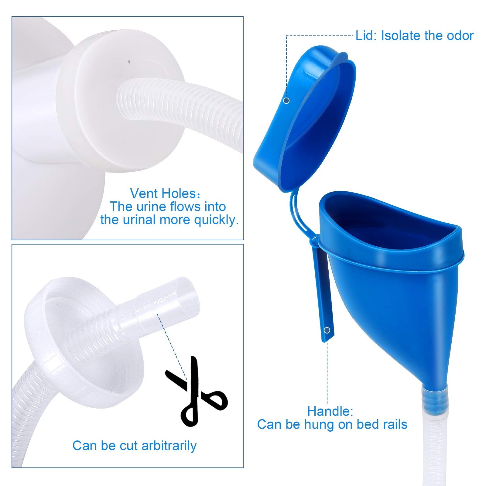 Unisex Potty with Lid and Funnel, Portable Pee Bottle for Men and Women, 2000ml