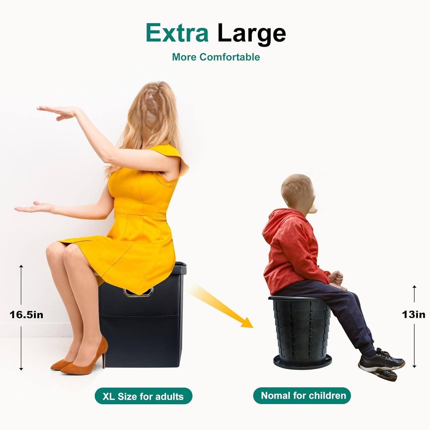 NEW XL Portable Folding Camping Toilet w Lid for Adults Kids Travel Potty