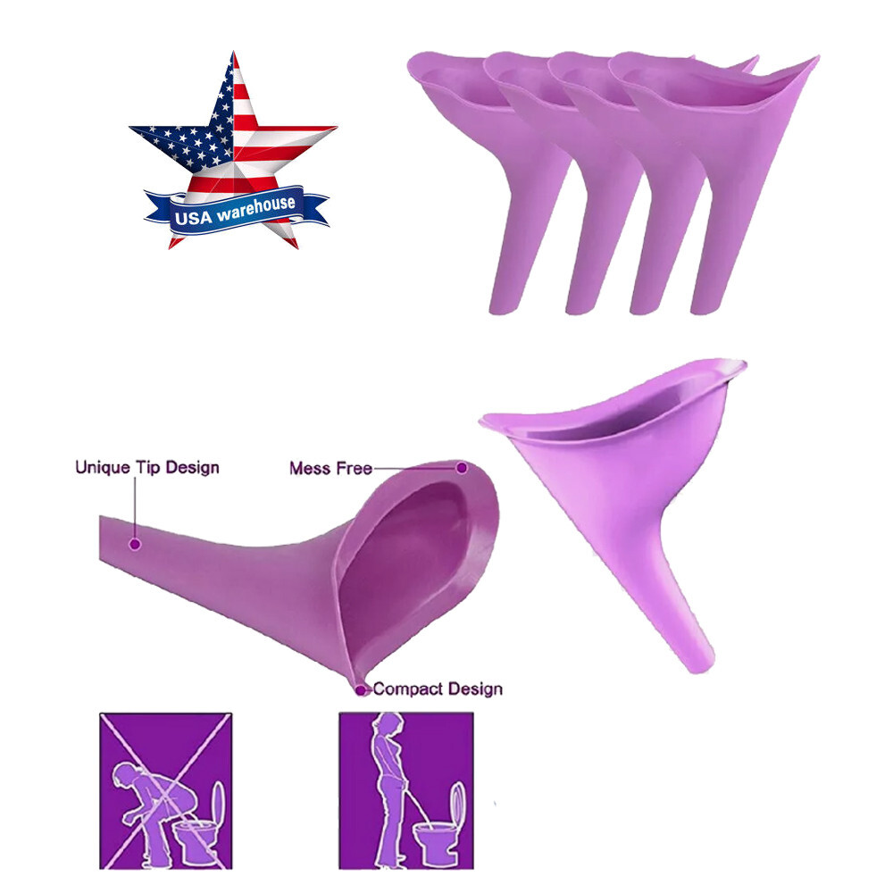 5pcs Portable Female Woman Ladies She Urinal Urine Wee Funnel Camping Travel Loo