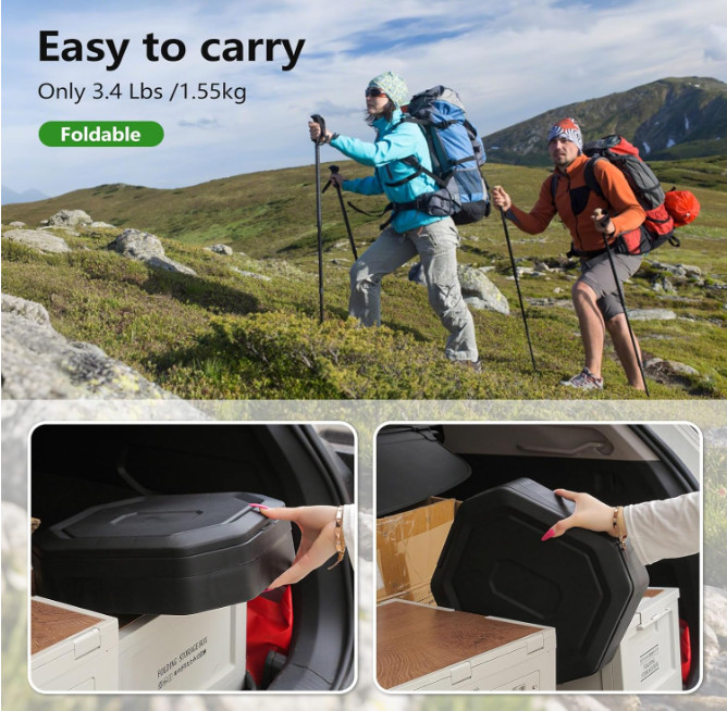 Inodoro Portátil Camping Plegable con Tapa para Adultos y Niños Viaje RV