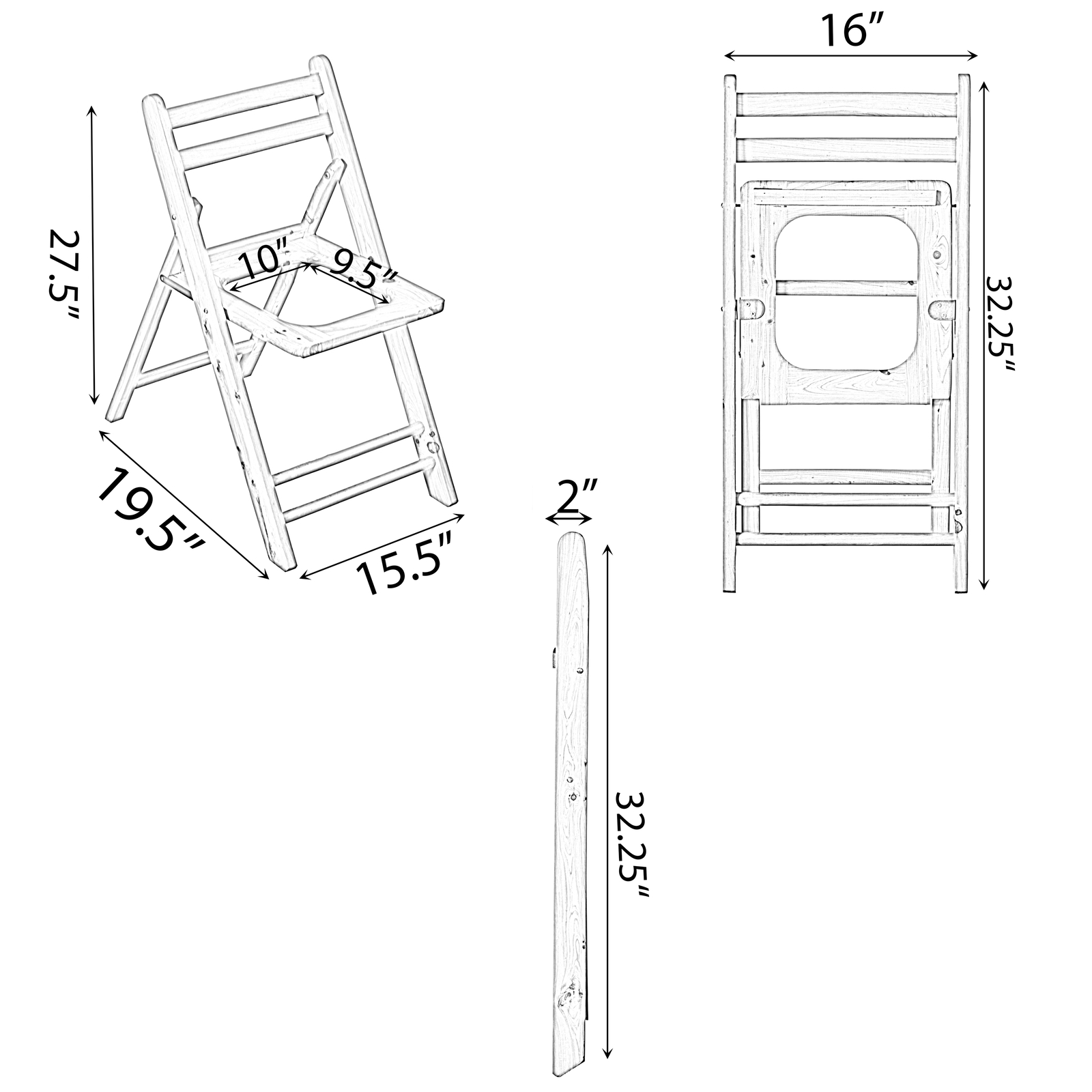 New Wooden Folding Portable Toilet Seat for Camping and Hiking with Backrest
