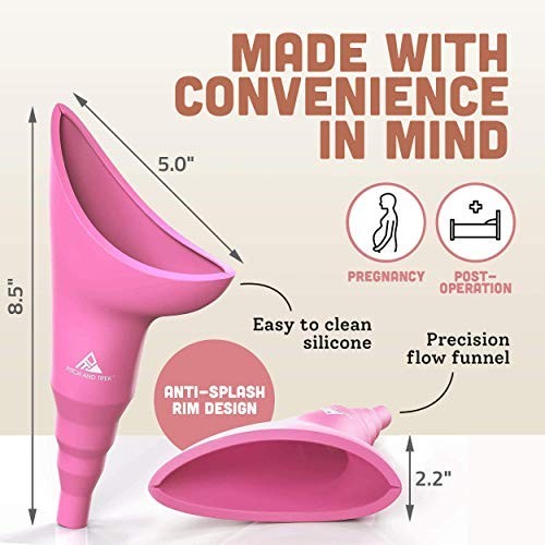 Silicone Female Urinal Device Pink Portable Travel Funnel Camping Hiking Toilet