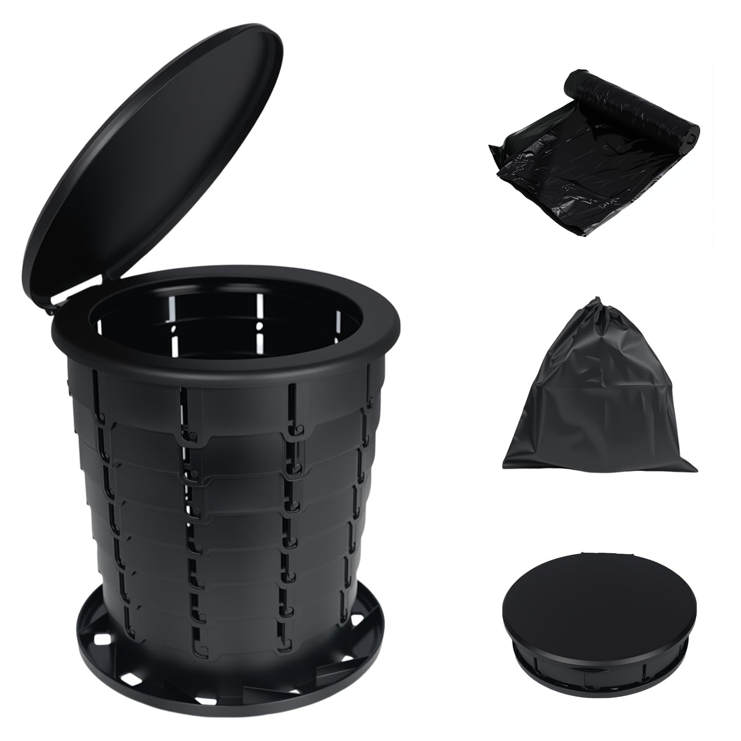 Retractable Portable Camping Toilet Foldable Potty Adjustable Height Car Boat