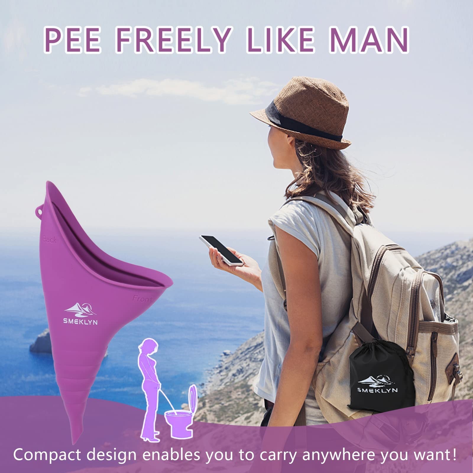 Female Urination Device Women Pee Funnel Reusable Silicone Urine Cup Female U…