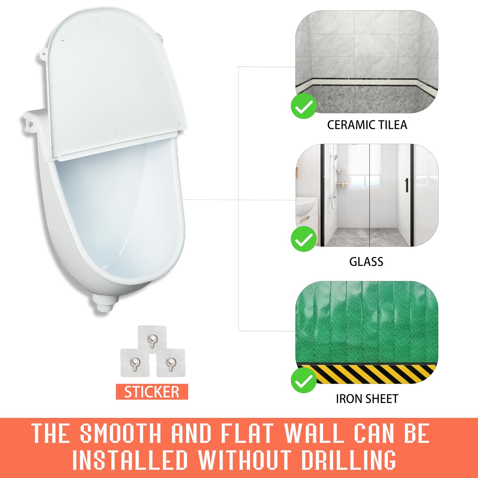 Wall Mounted Commercial Urinal With Hinged Cover Bathroom Washout Urinal for …