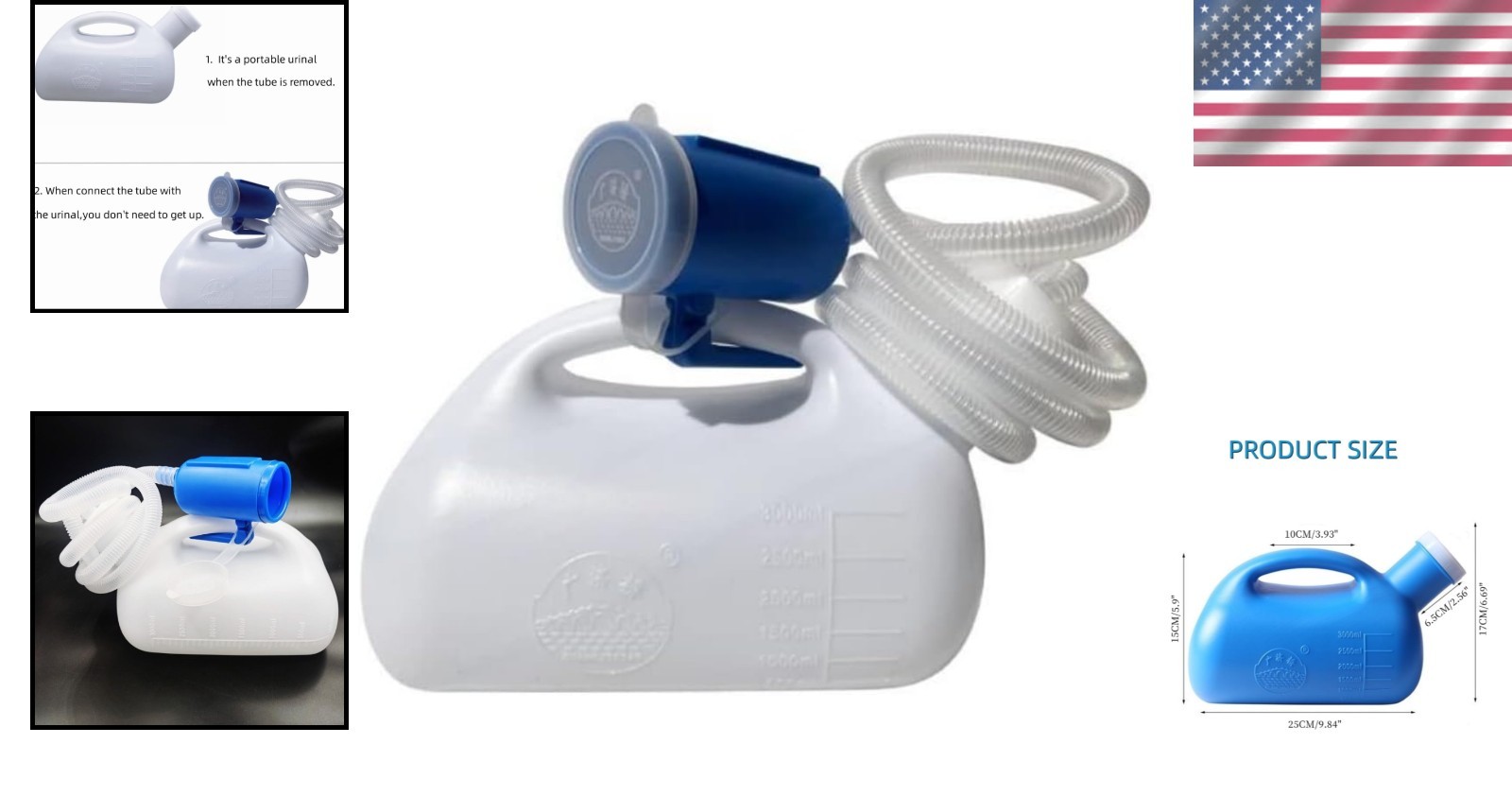 Men’s Portable Urinal with Long Tube – Perfect for Travel and Bedside
