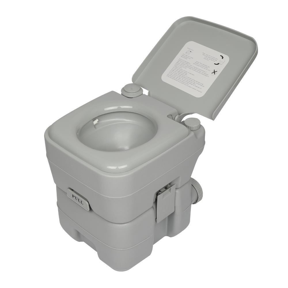 Portable Toilet Flush Travel Camping Commode Potty Outdoor/Indoor 5 Gallon 20 L