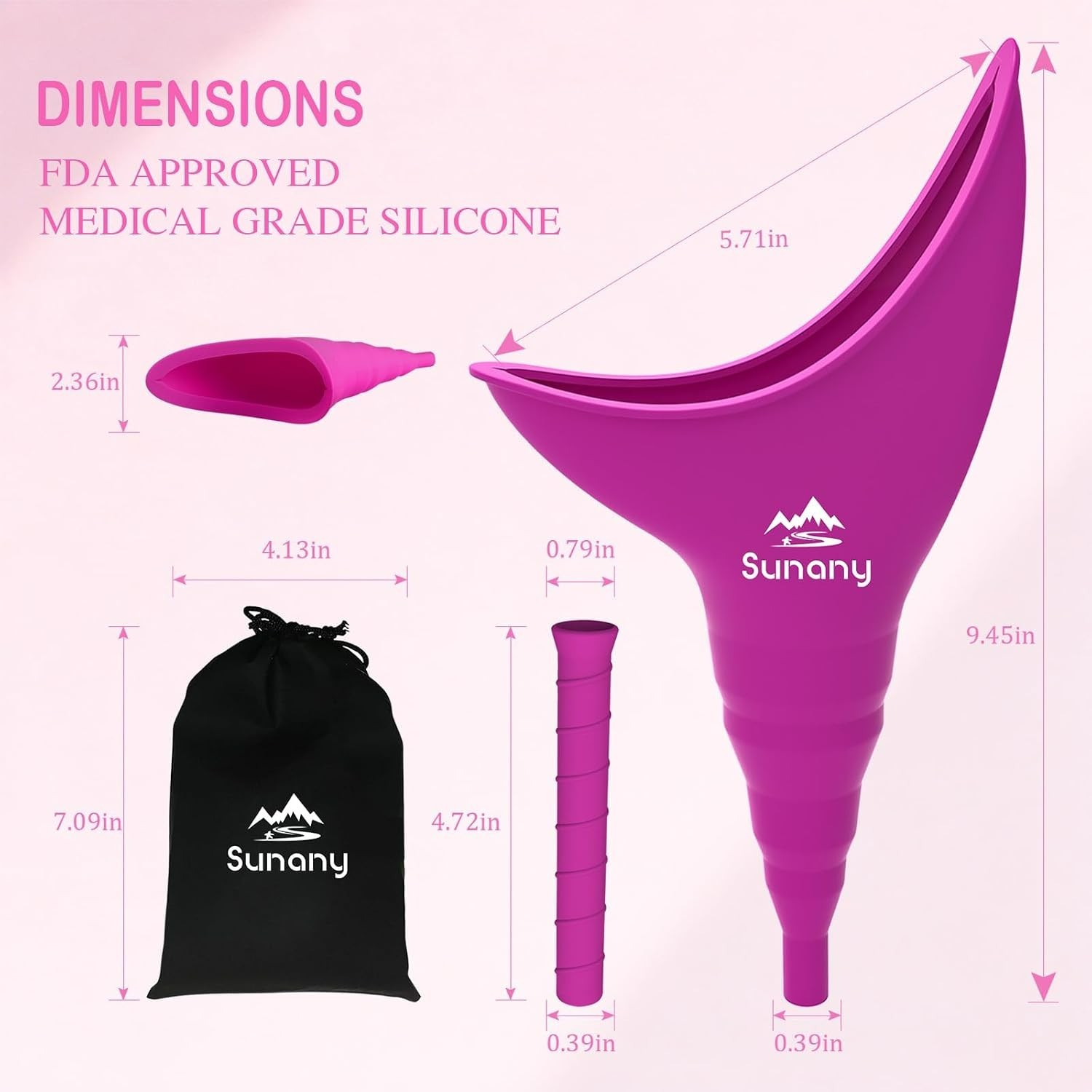 Female Urination Device, Reusable Female Urinal Silicone Women Pee Funnel | W…