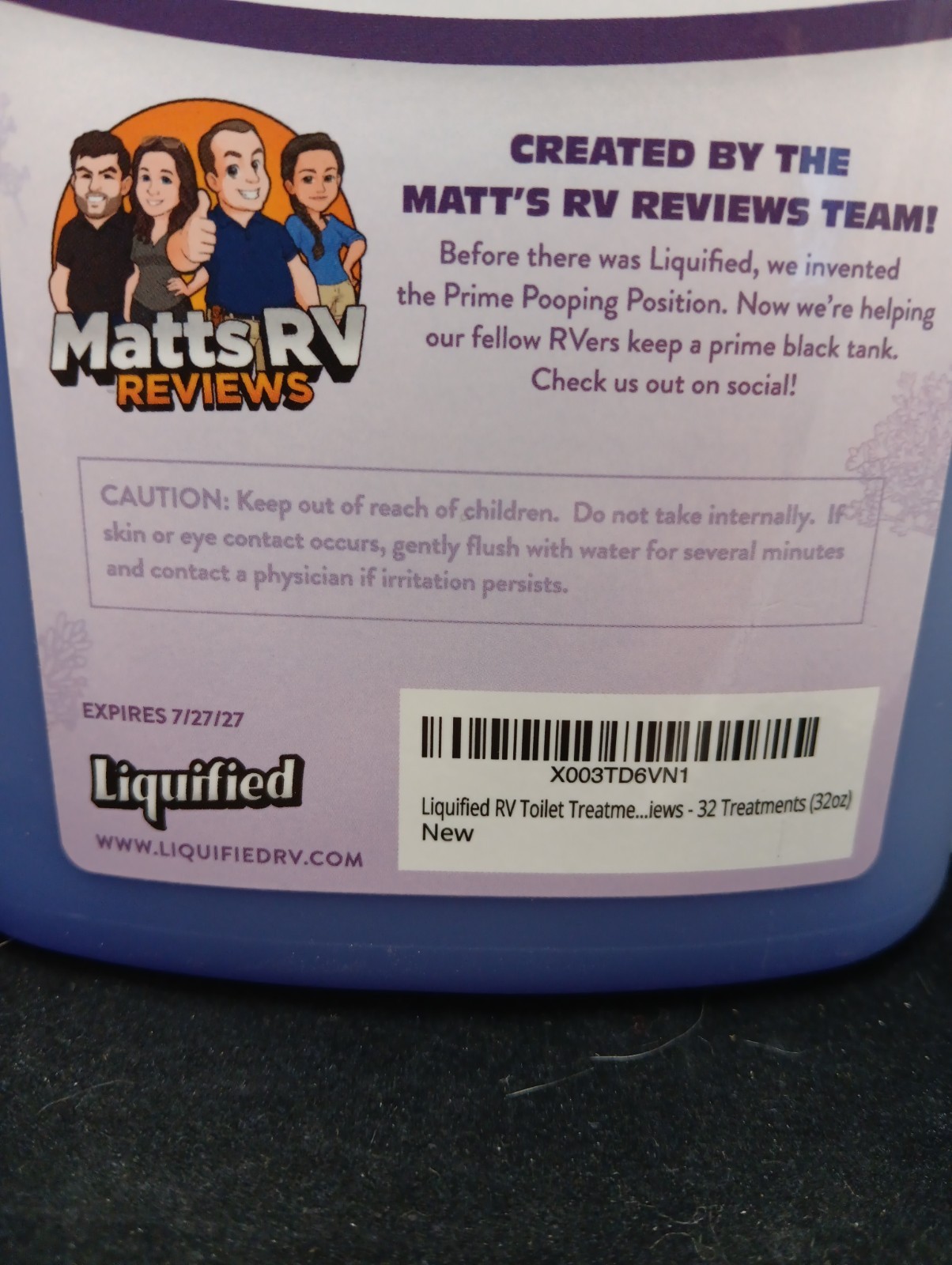 RV Toilet Treatment Lavender Scent 32oz. Odor Eliminator. Brand NEW.