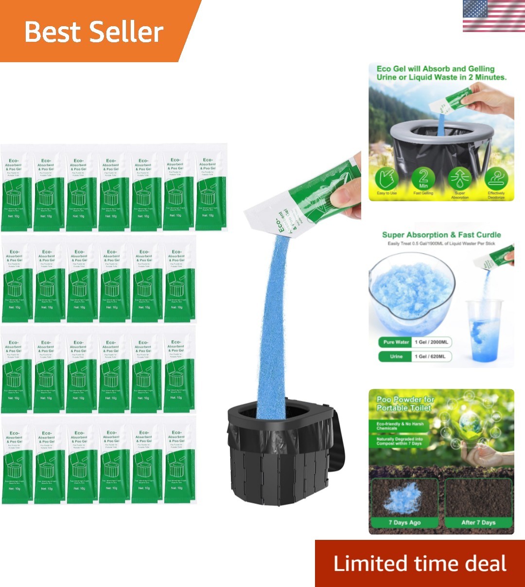 Poo Gel for Portable Toilet, Poo Gel for Camping Toilet, Poo Deodorizing Trea…
