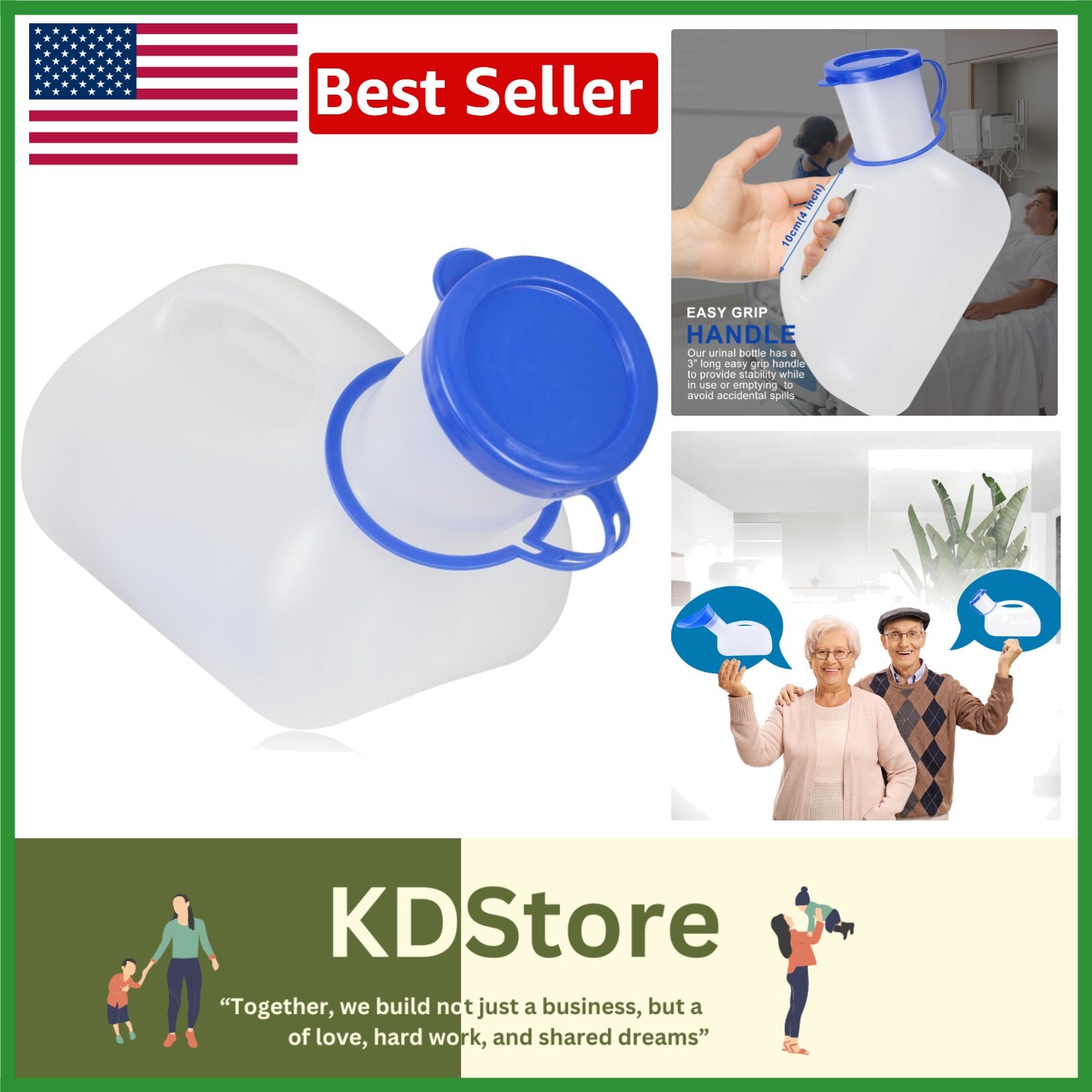 Large Capacity 32oz Portable Unisex Urinal Leakproof Travel Pee Bottle for Me…