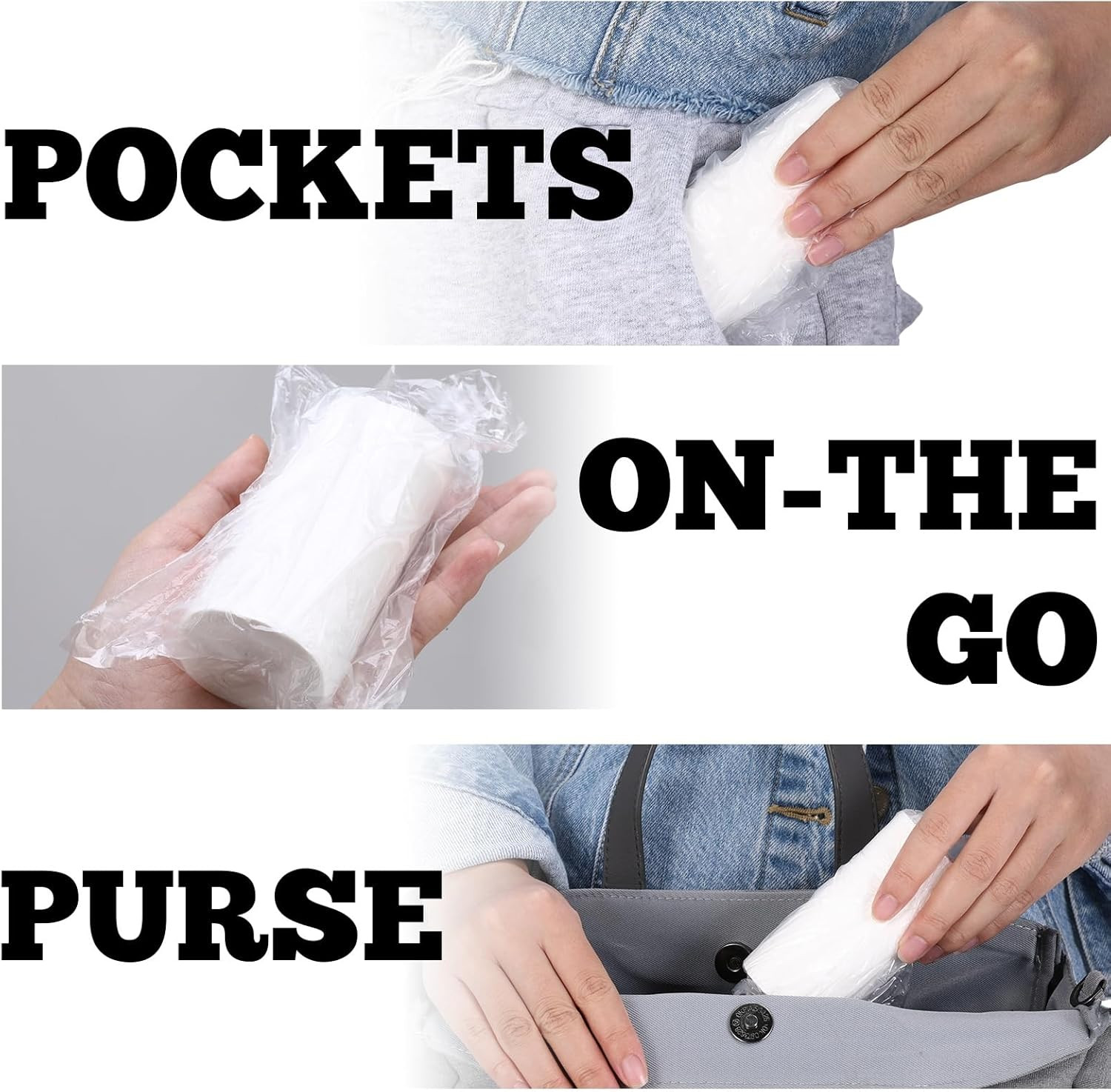 16 Rolls Travel Toilet Paper to Go Packs, Soft Coreless Camping Toilet Paper, Co