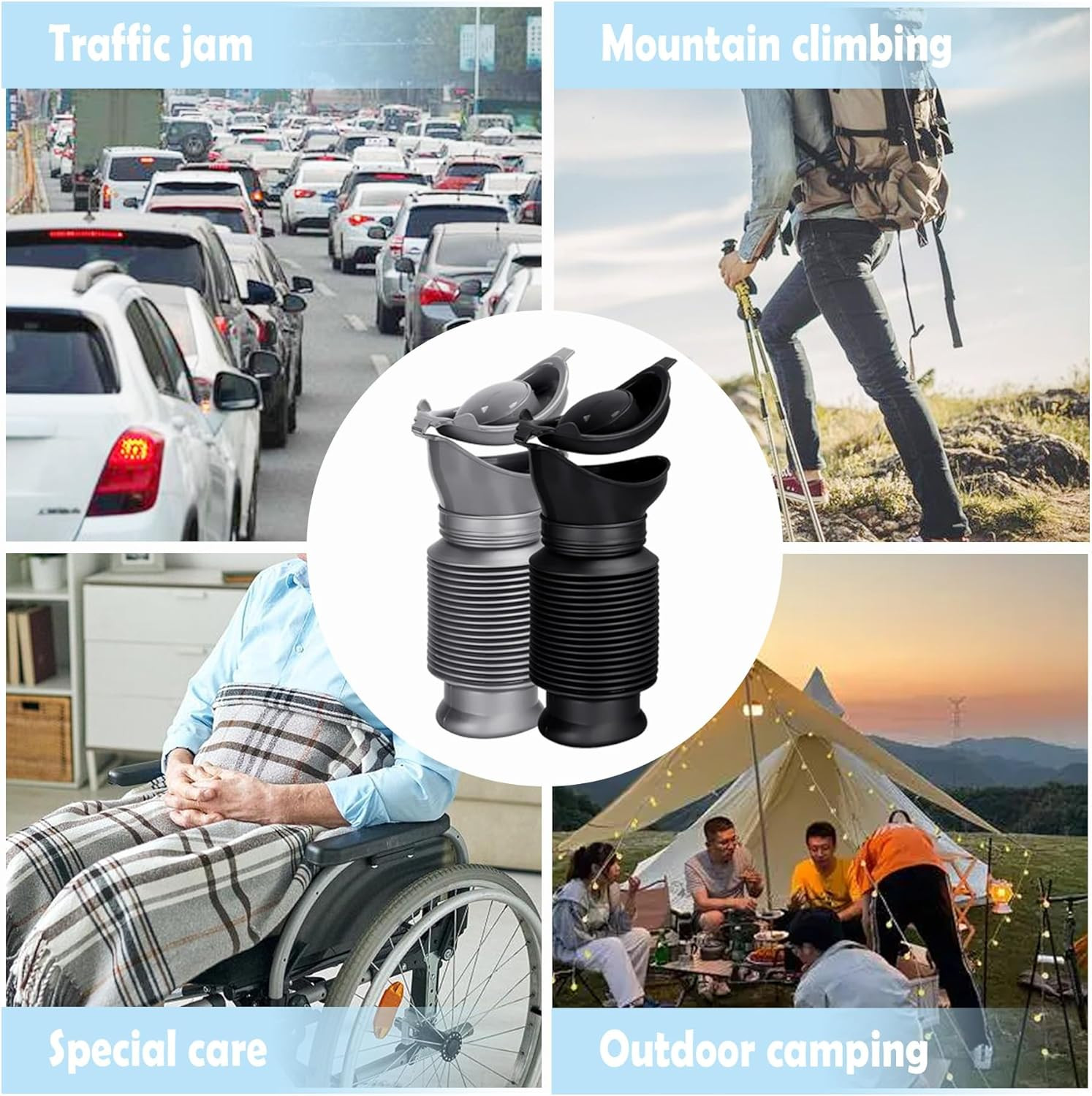 Portable Urinal for Men,Collapsible Pee Bottles for Men and Women,750 Ml,A Set o