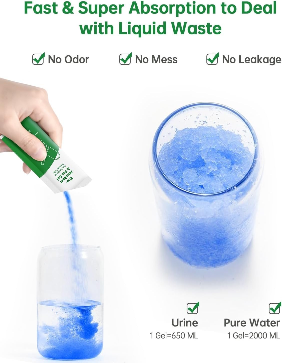 Poo Gel for Portable Toilet for Camping – 20 Packs Camping Toilet Bags Lemon Eco