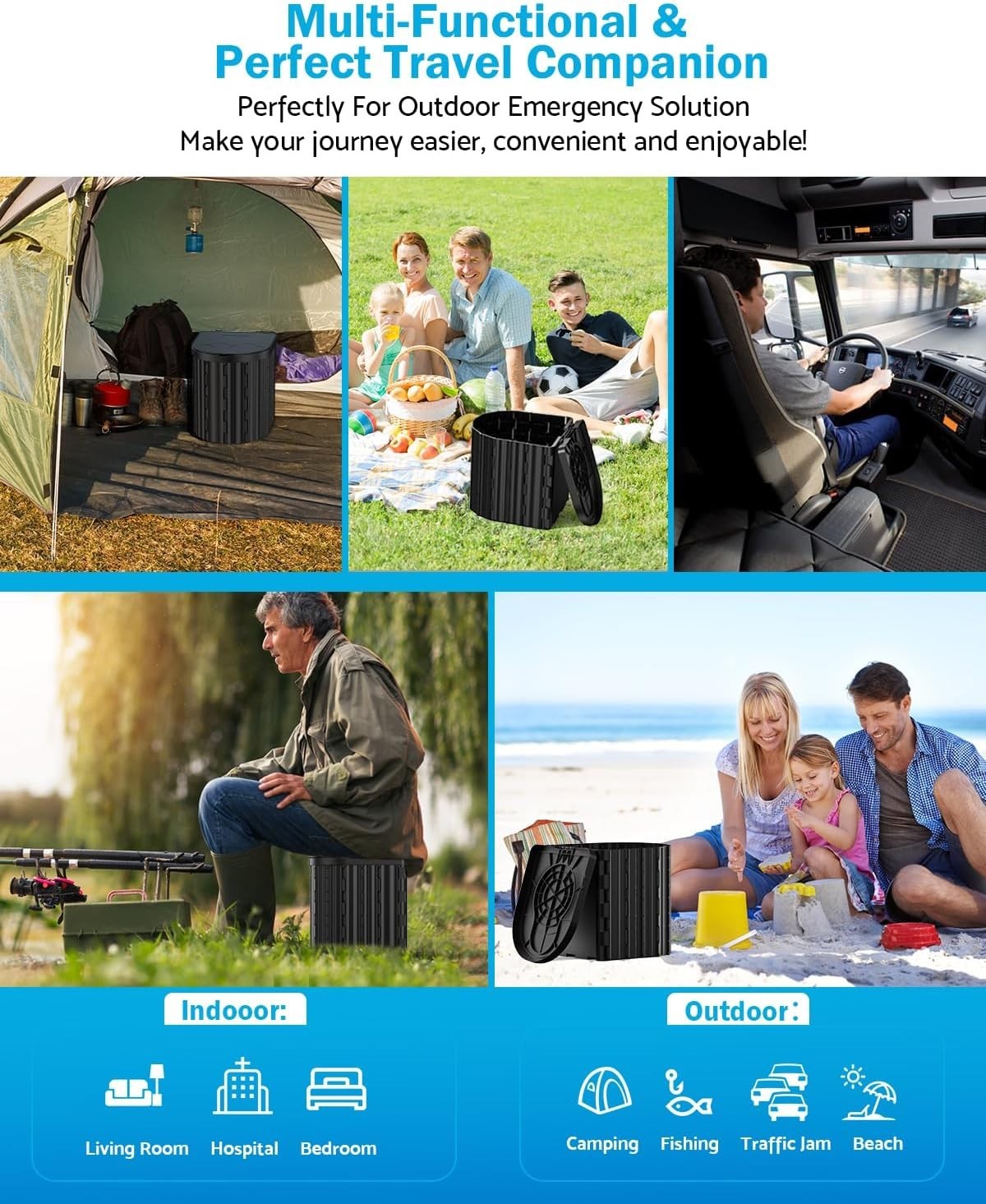 Inodoro Portatil Camping Baño Portátil Inodoros Asiento Para Ancianos Acampar RV