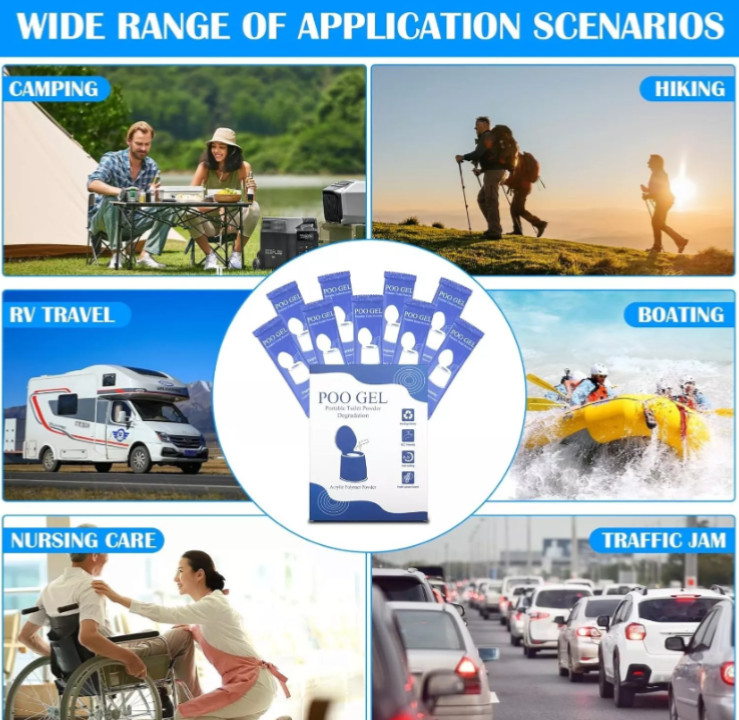 10 Pack Portable Toilet Powder Degradation , 20G /Pack Acrylic Polymer Powder