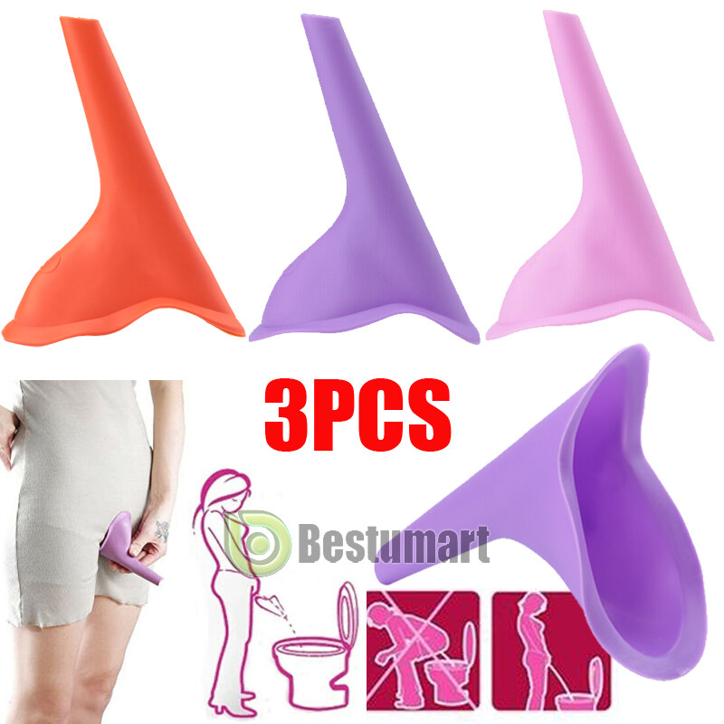 3PCS Reusable Silicone Portable Urinal Women Female Travel Camping Travel Toilet