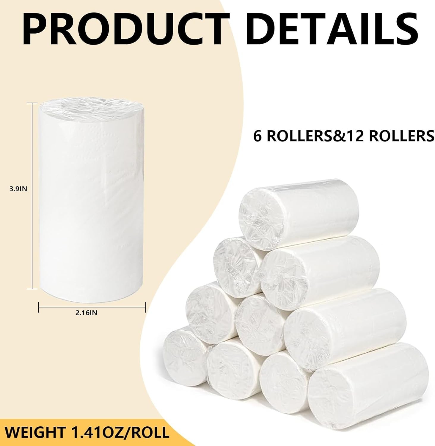 12 Packs Camping Toilet Paper 4-Ply Travel Toilet Paper RV Picnic Hiking Fishing