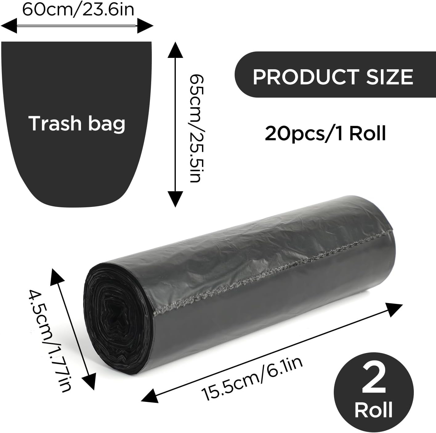 80 PCS Biodegradable Camping Toilet Bags, 22L Capacity, Portable Toilet Bags Fo