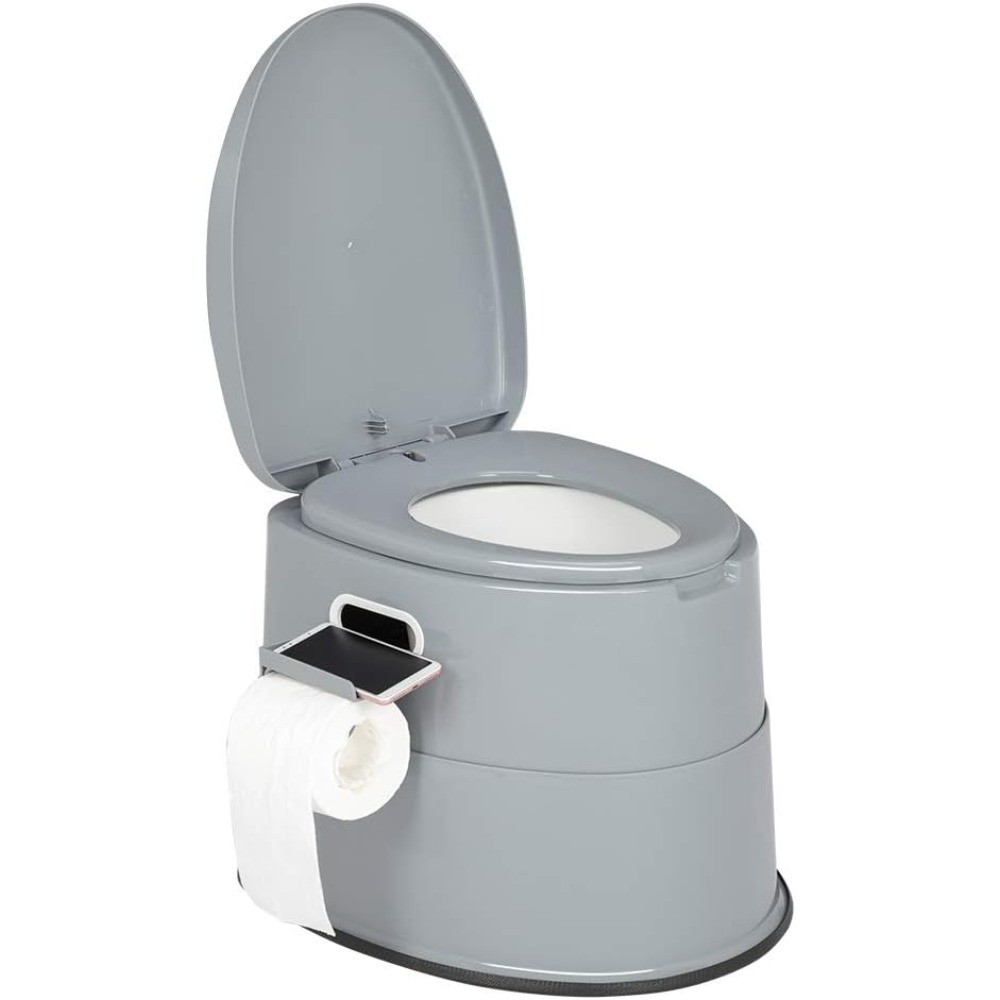 Portable Toilet Commode with Detachable Inner Bucket and Removable Paper Holder