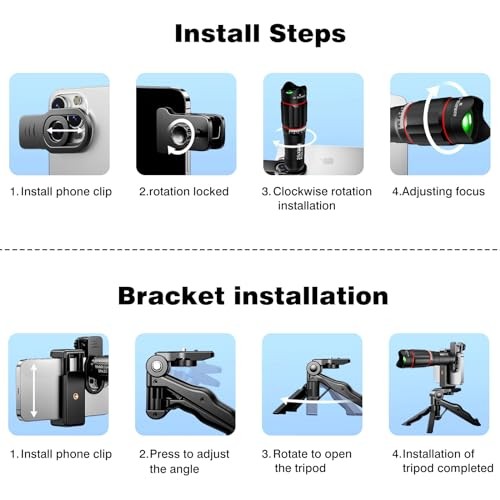 40X Monocular-Telescope Smartphone Monoculars for Adults High Definition for