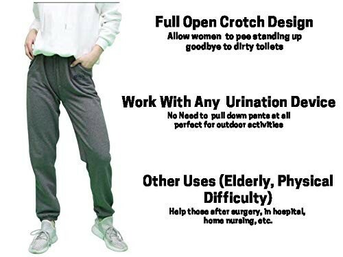 female urinal funnel open crotch hiking pants – Plus Size 3XL
