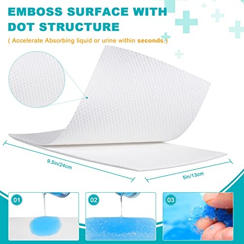 Oumee 90 Count Absorbent Commode Pads for Bedside Commode Bucket, 9.5*5in-90