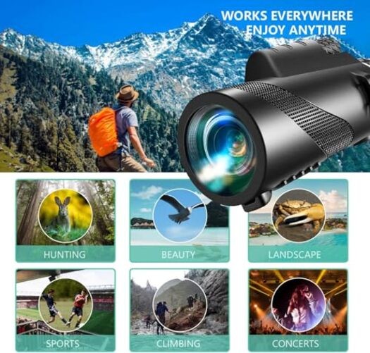 Monocular-Telescope 80×100 High Powered Monoculars High Definition for Black