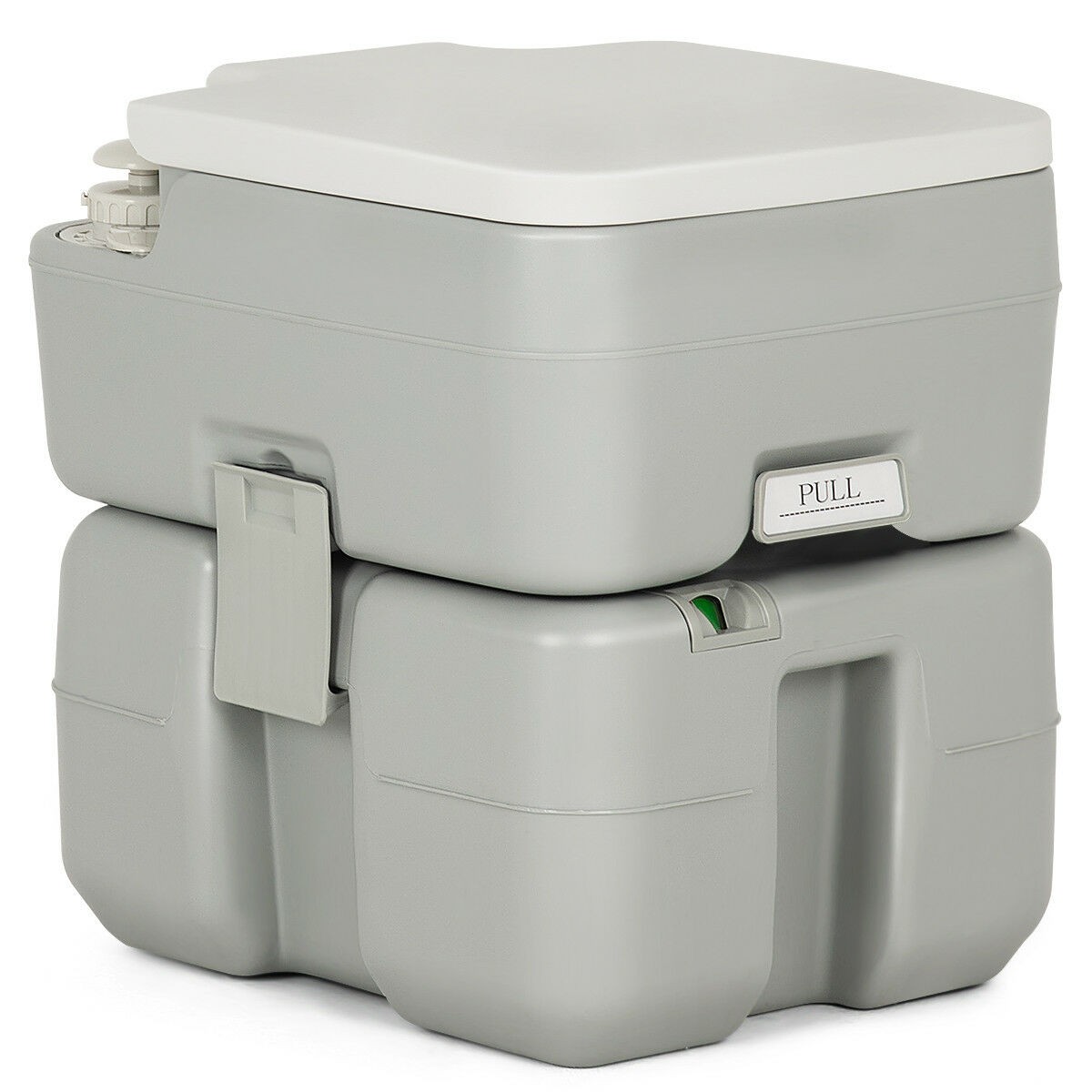 5.3 Gallon Portable Travel Toilet Outdoor Camping Toilet w/ Piston Pump Flush
