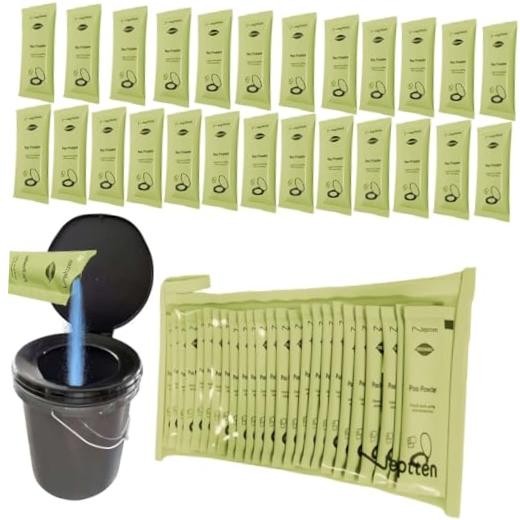Portable Toilet Powder. Outdoor Toilet. Neutralize Odor/Fast-Acting 25 Count