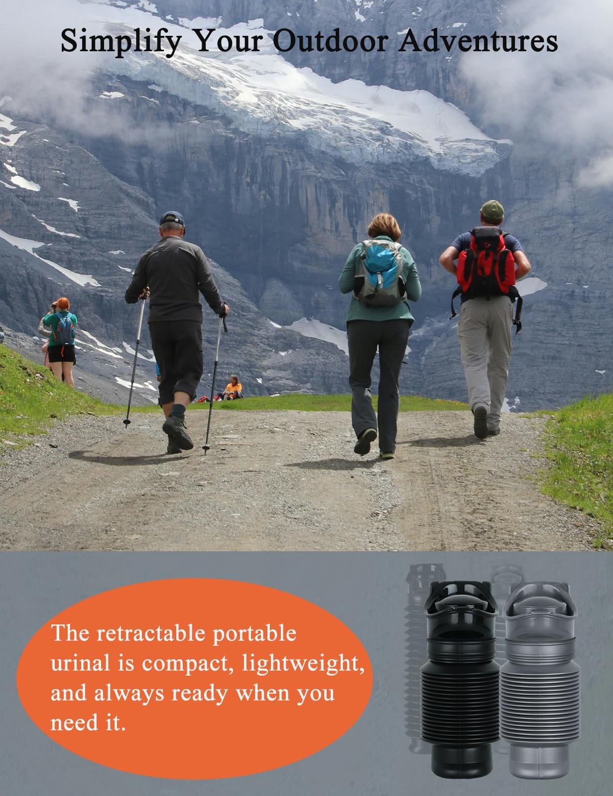 2-PC 750Ml Leakproof Collapsible Pee Sport Pee Bottle for Men, Reusable Travel U