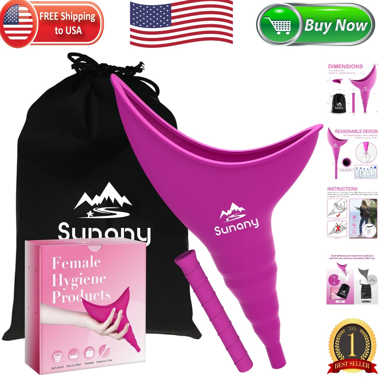 Portable Female Urination Device – Silicone Pee Funnel for Travel & Outdoors