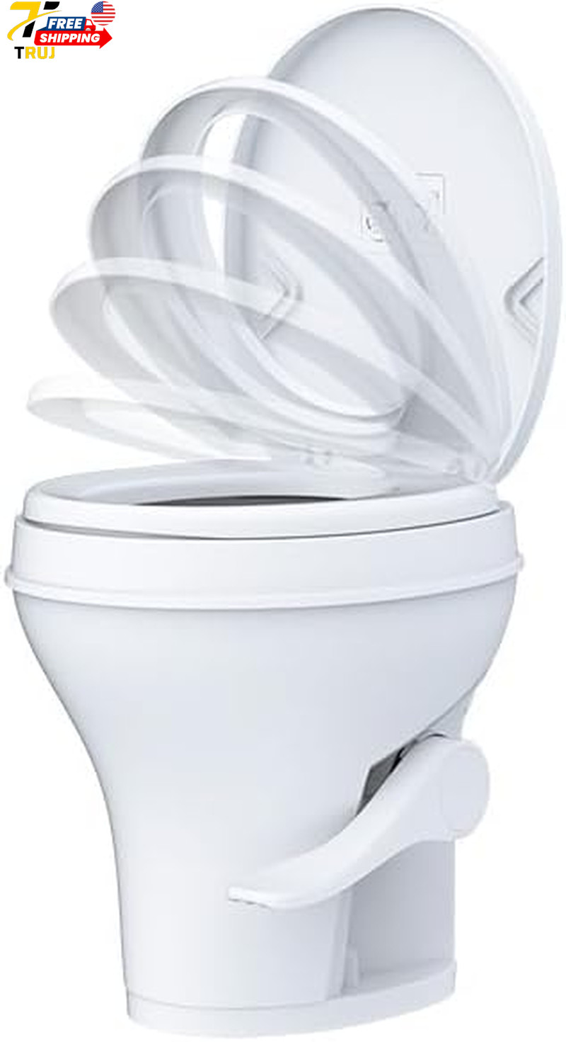 Residential Height Camper/RV Toilet with Sprayer Attachment 18.5” Standard Heigh