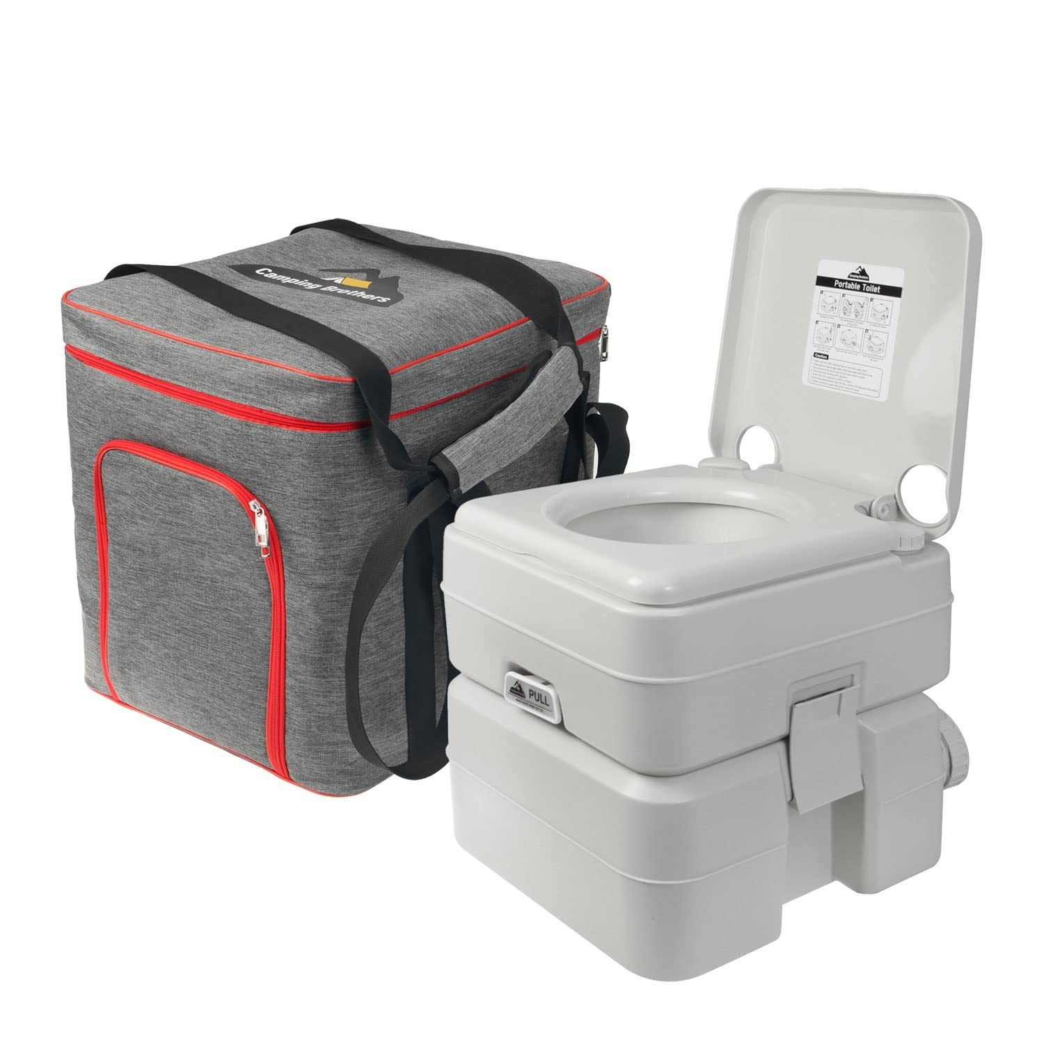 5.3 Gallon Portable Camping Toilet – Extra Large Outdoor Porta Potty, 286 LBS Ca