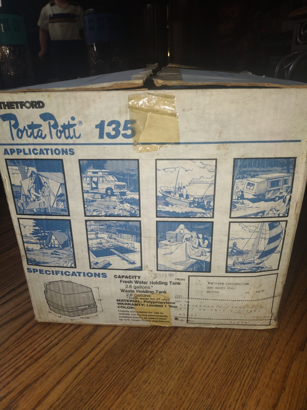 PORTA POTTI 135 THETFORD NEW FRESH WATER PORTABLE TOILET NEW